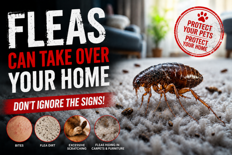 Common household pests, including ants, bed bugs, fleas, flies and silverfish, highlighting BioShield360 professional pest control services across Wakefield and West Yorkshire.