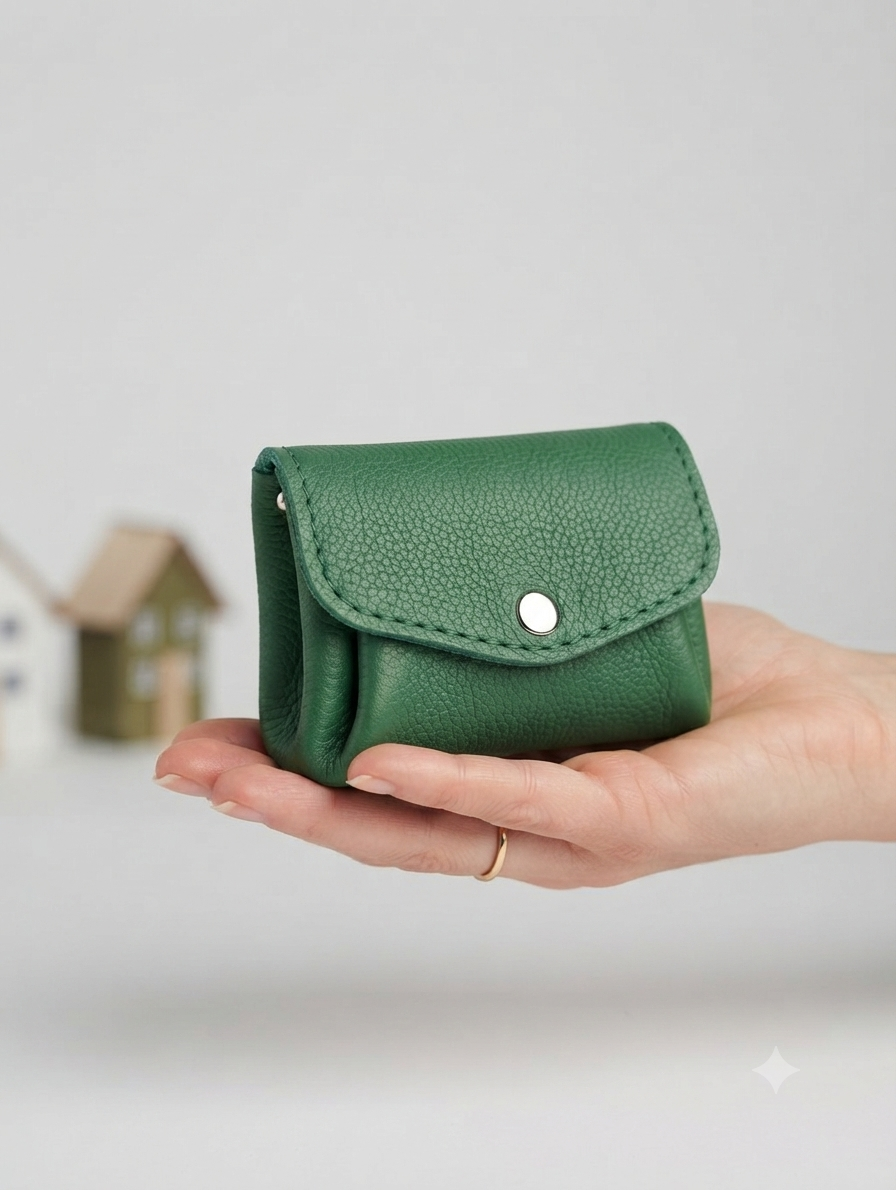 Porte monnaie 3 poches vert