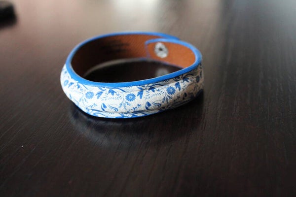 bracelet fleurs bleue