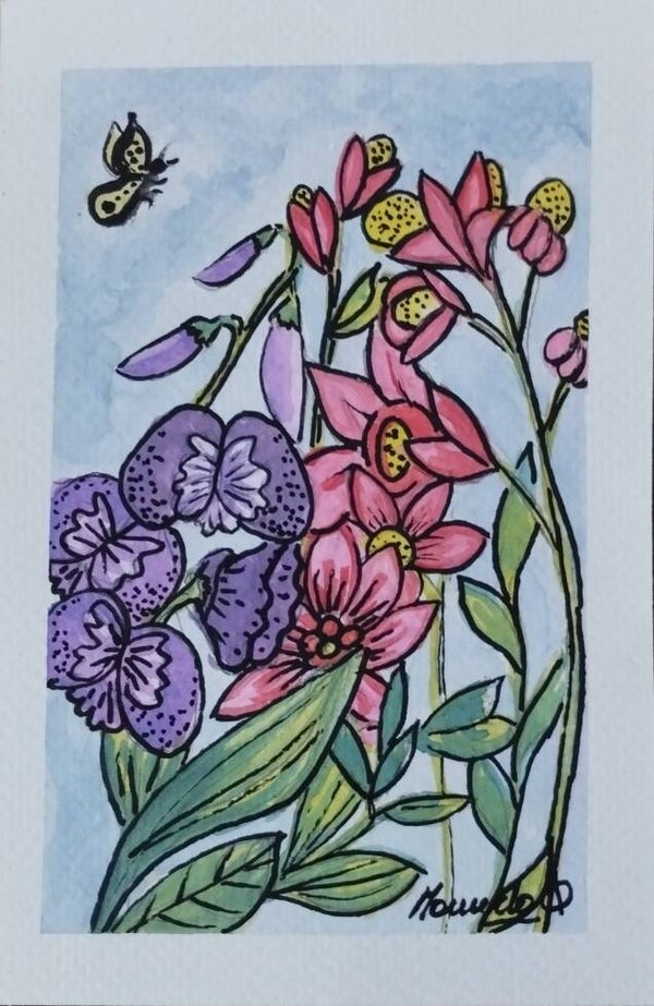 Carte postale fleurie