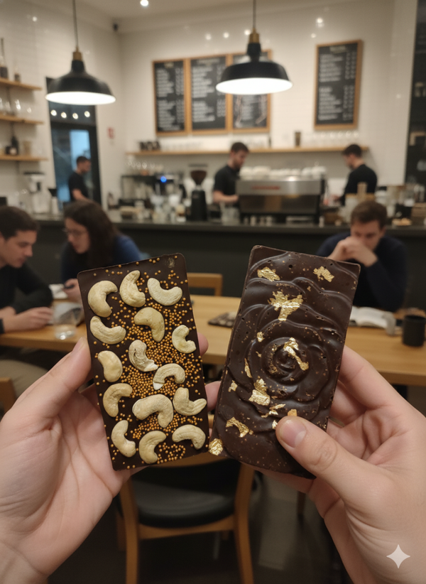 Gold dark chocolate bar