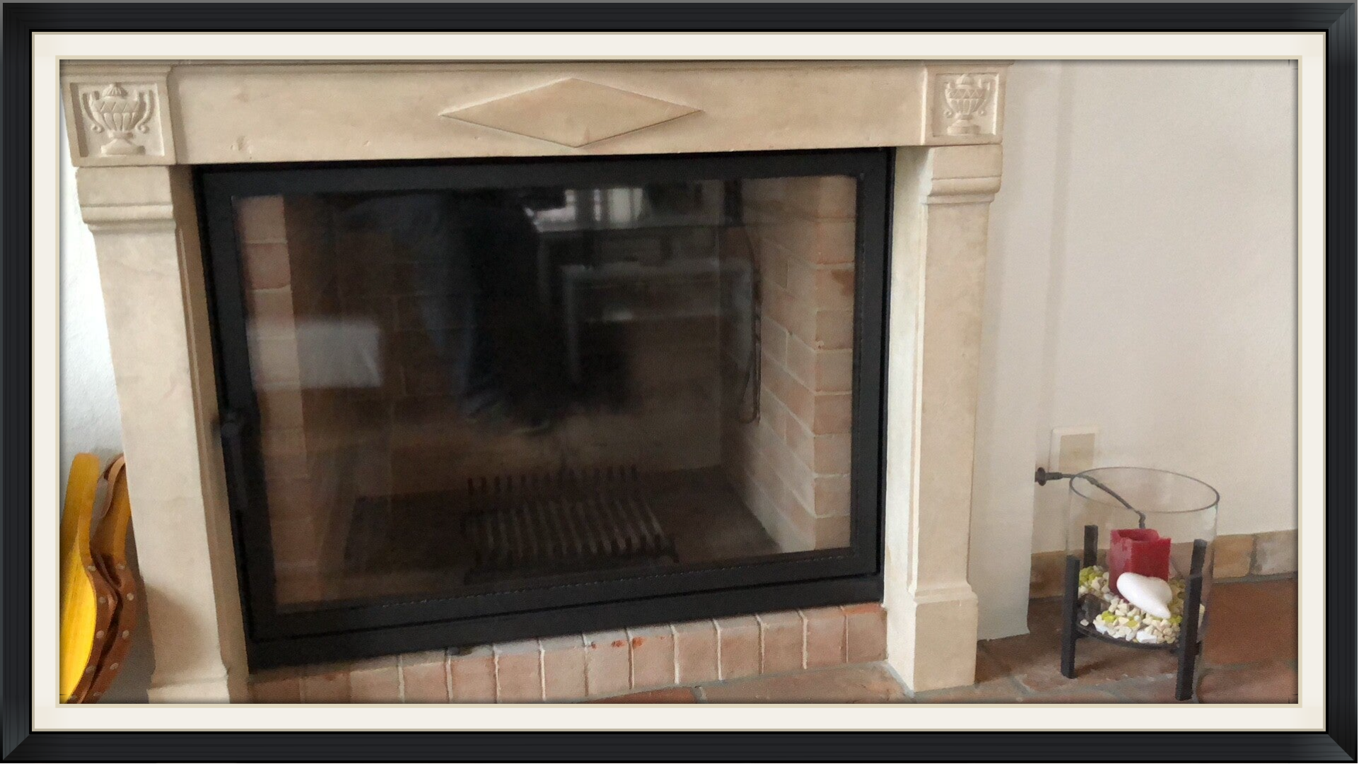 Kamin Glastür auf Mass