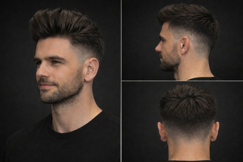 textured pompadour