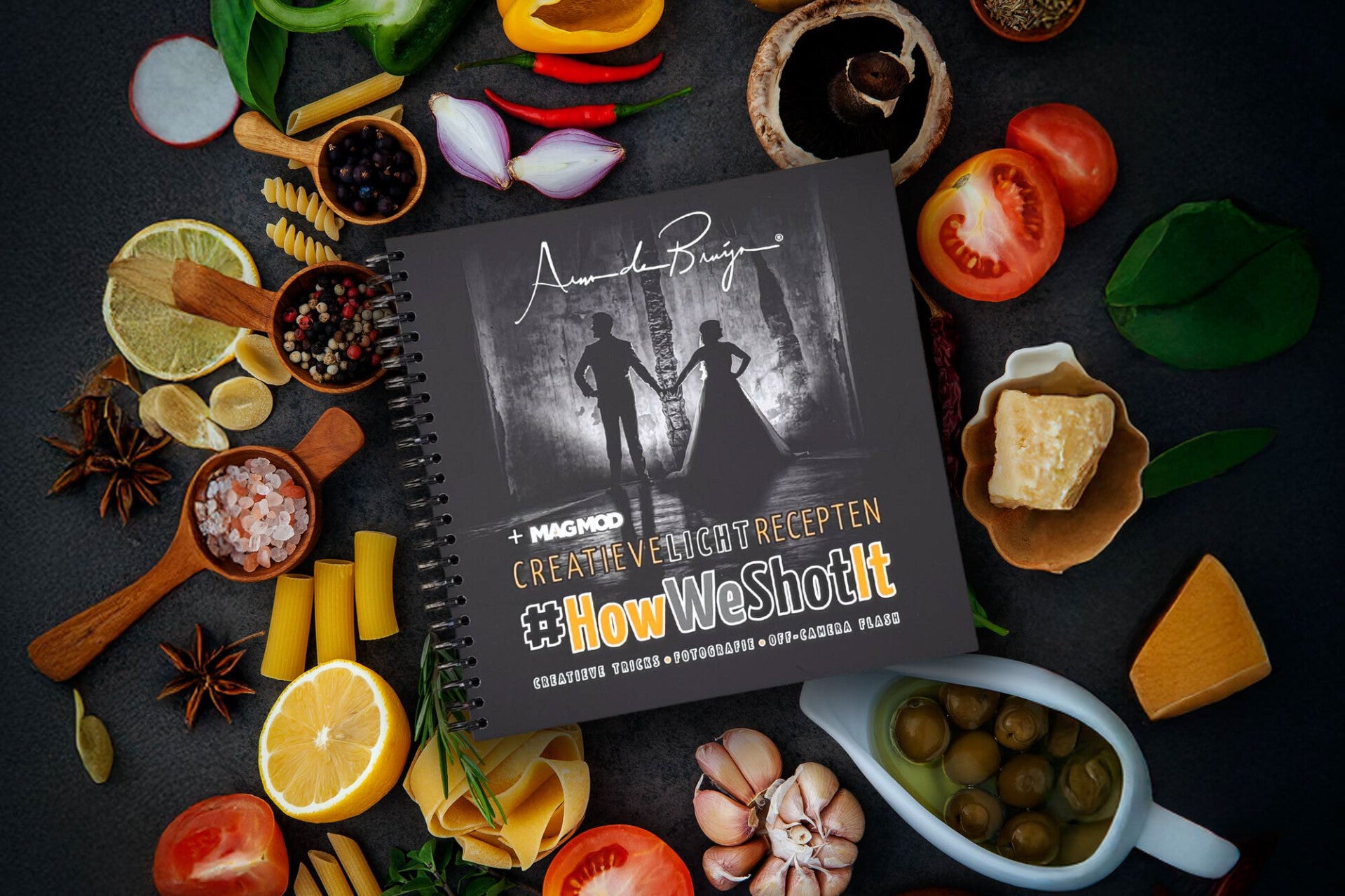 Naast de Flitswijzer is Arno de Bruijn ook de auteur van het inspirerende boek #HowWeShotIt vol met flitsrecepten. Een uniek boek vol creatieve lichtrecepten voor fotografen die meer uit hun flitsers willen halen en hun creativiteit hoger willen tillen. 