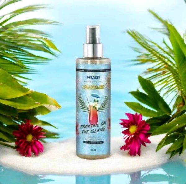 Brume scintillante parfumée cocktail des îles