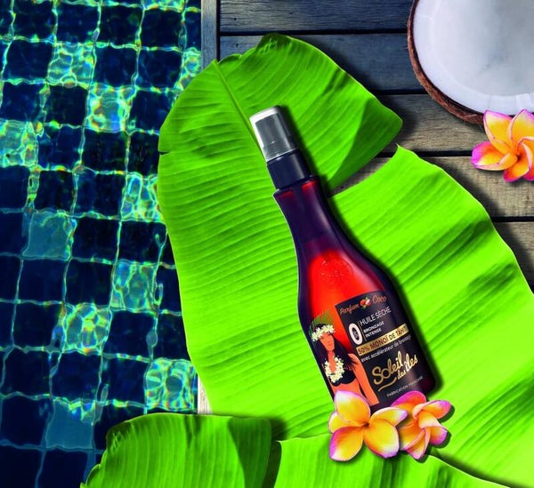 Huile sèche bronzante au monoï, parfum coco
