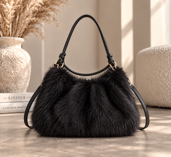 Lady Fluffie tas | Zwart
