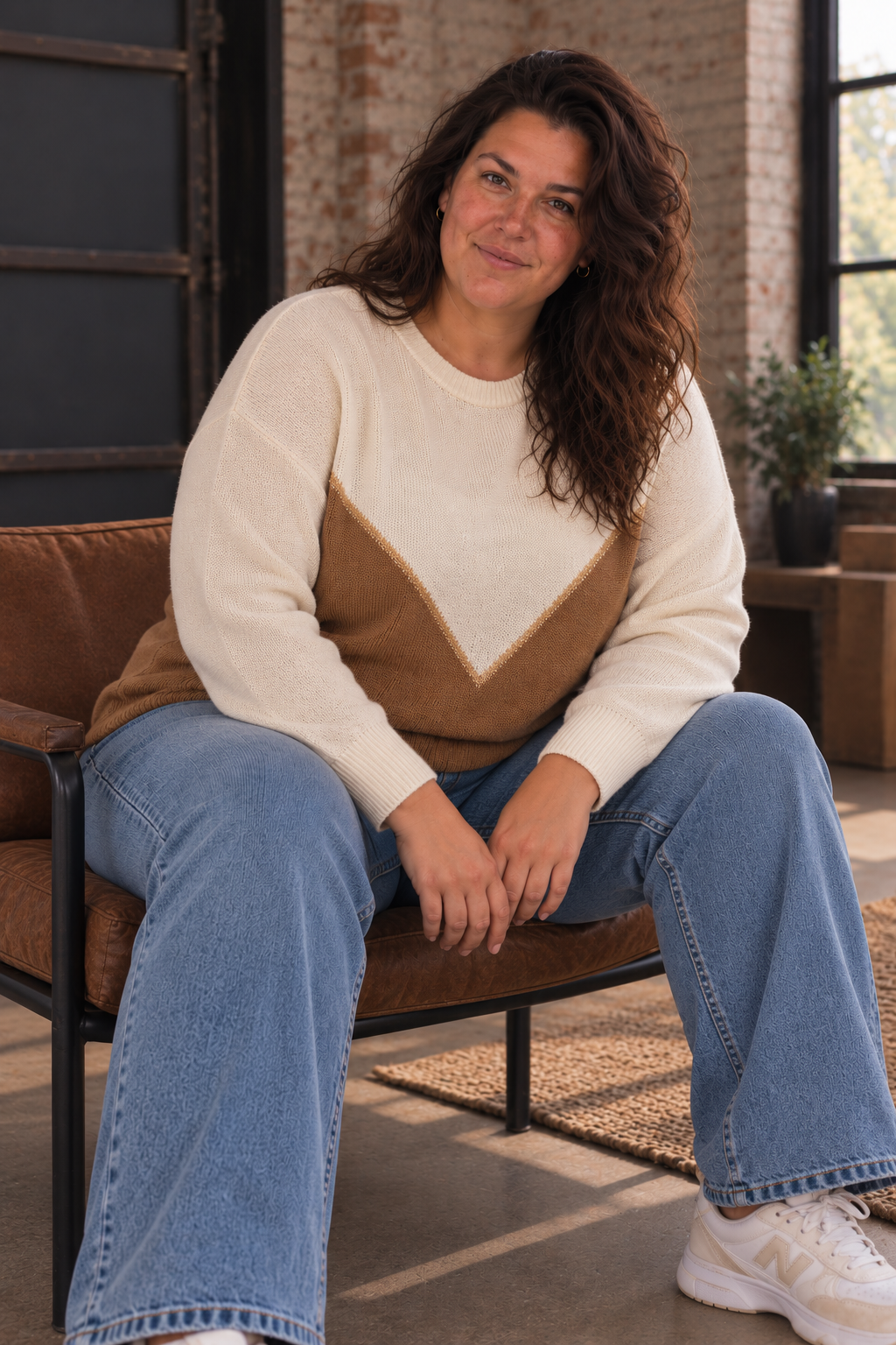 Amy Sweater Beige/Bruin