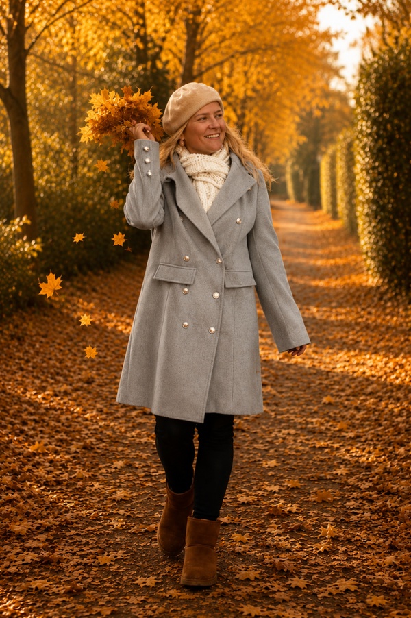 Mantel coat jasmijn grijs