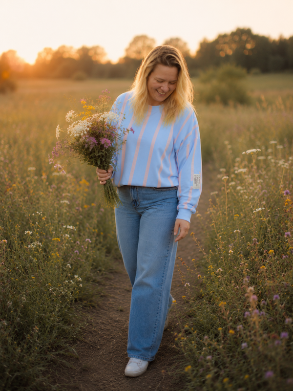 sweater Evi | blauw/roze