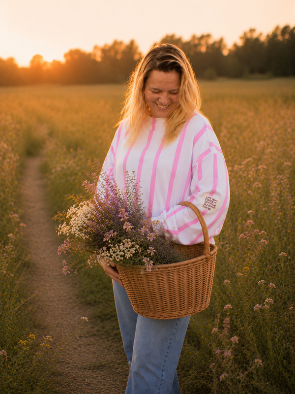 sweater Evi | wit/roze