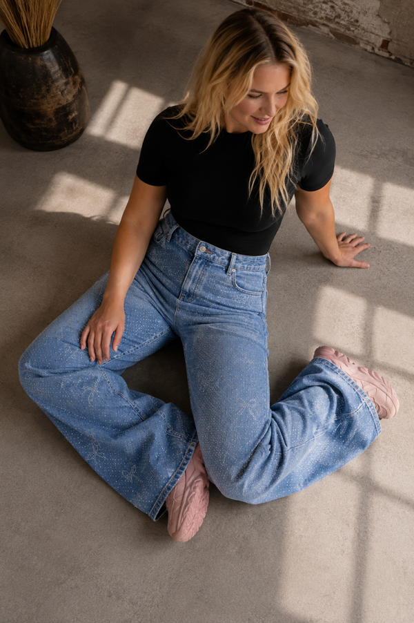Bling bow jeans | S