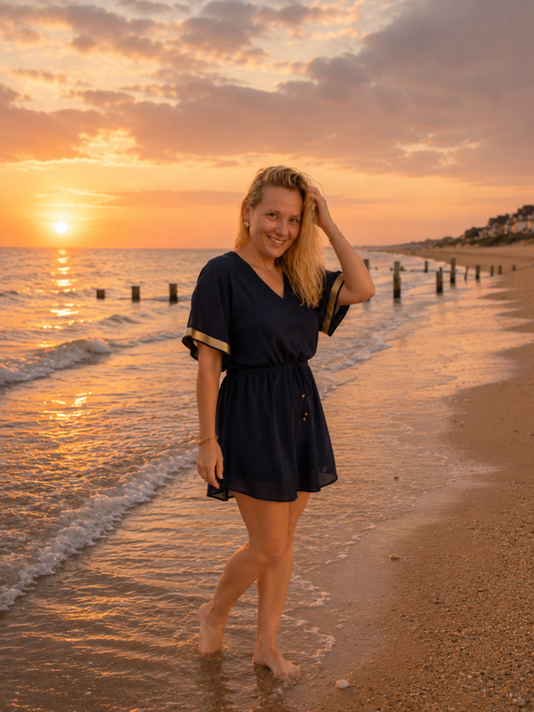 Beach blouse | Navy M