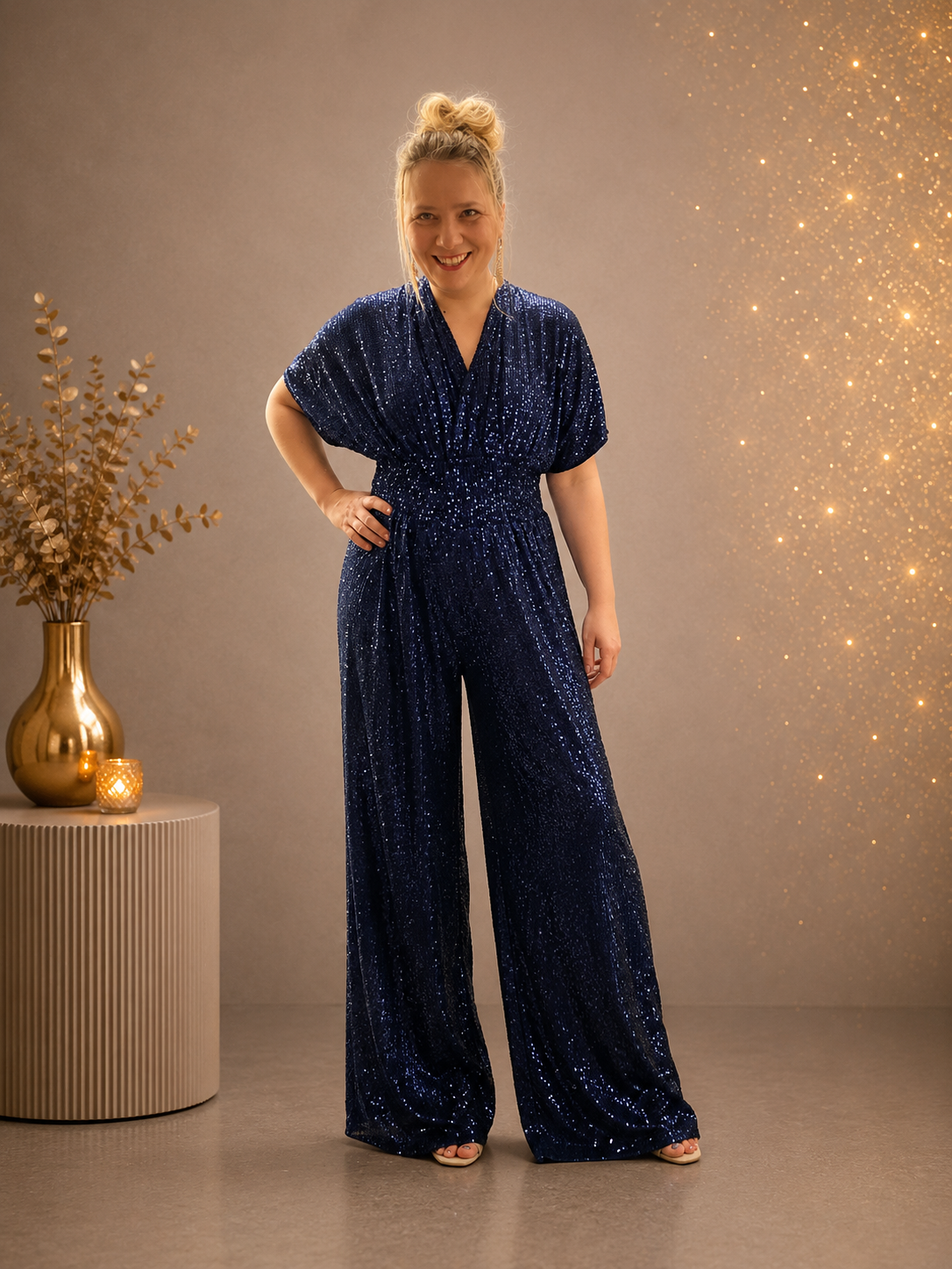 exclusive glitter jumpsuit Navy (36-42)