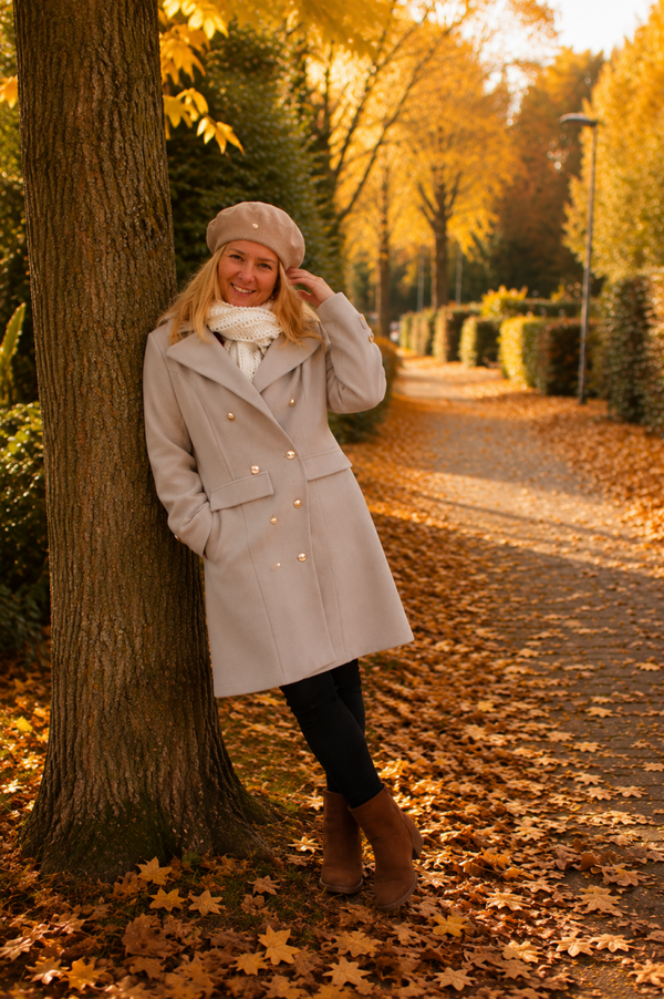 Mantel coat Jasmijn beige