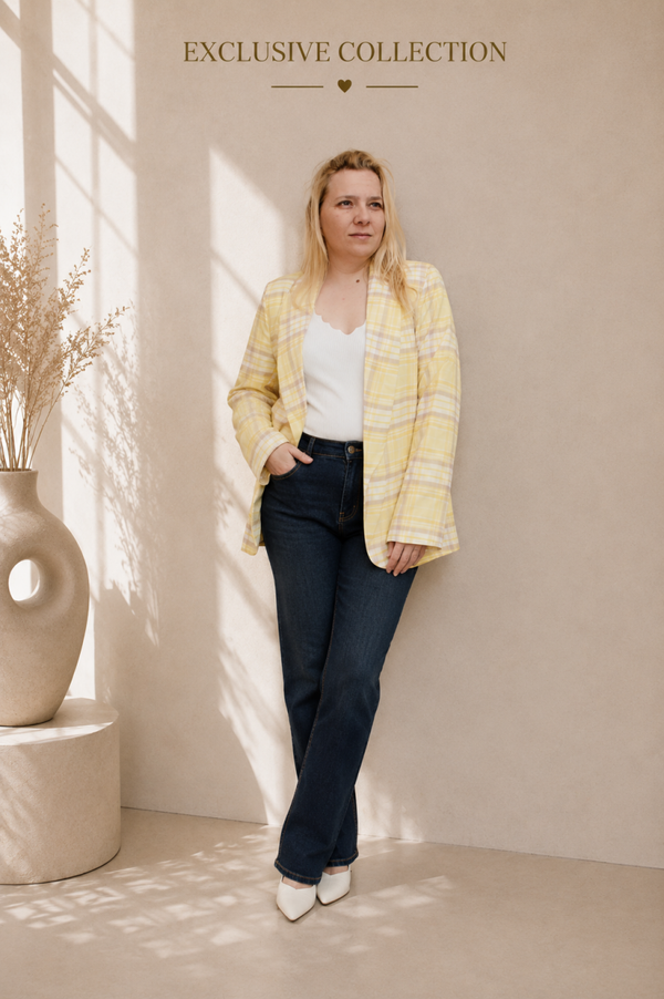 Blazer Bente | ruit geel