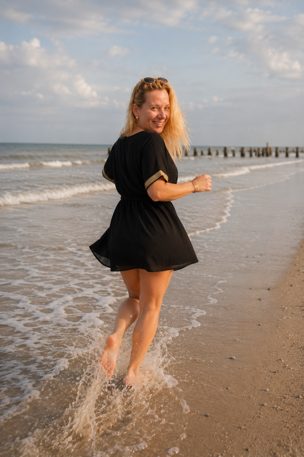 Beach blouse | zwart M
