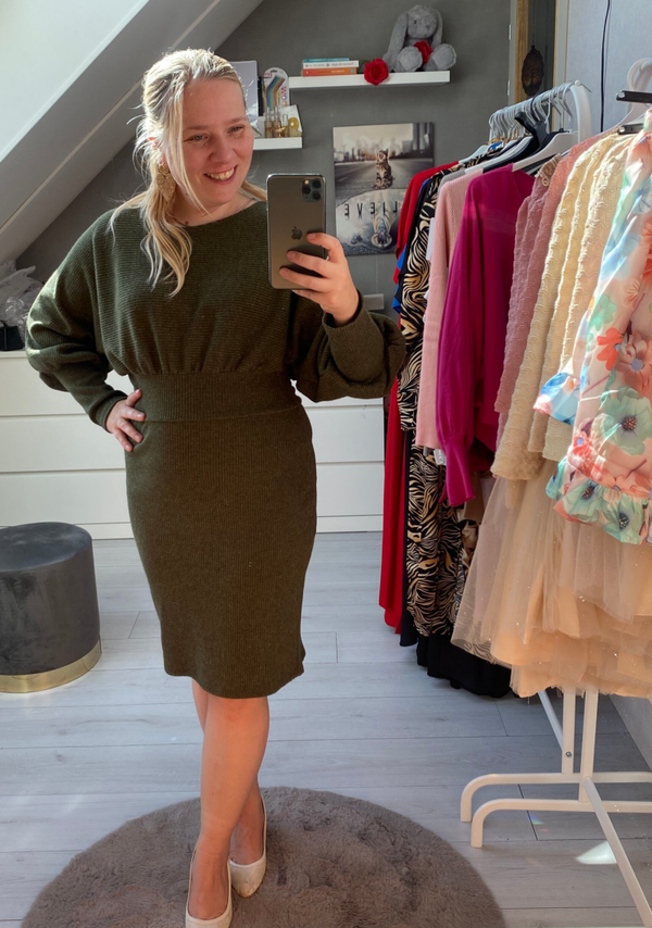 Amara sweater dress | Kaki