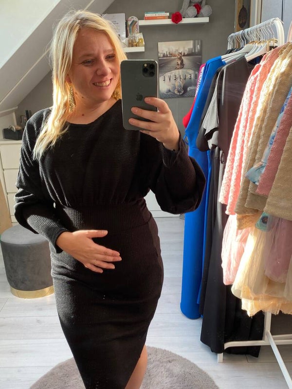 Amara sweater dress | Zwart