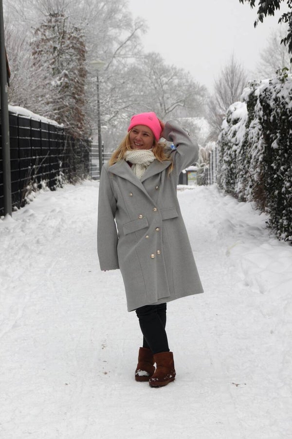 Mantel coat jasmijn grijs