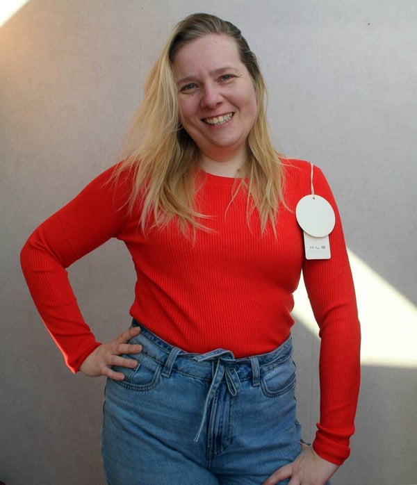 longsleeve Zoë | oranje/rood