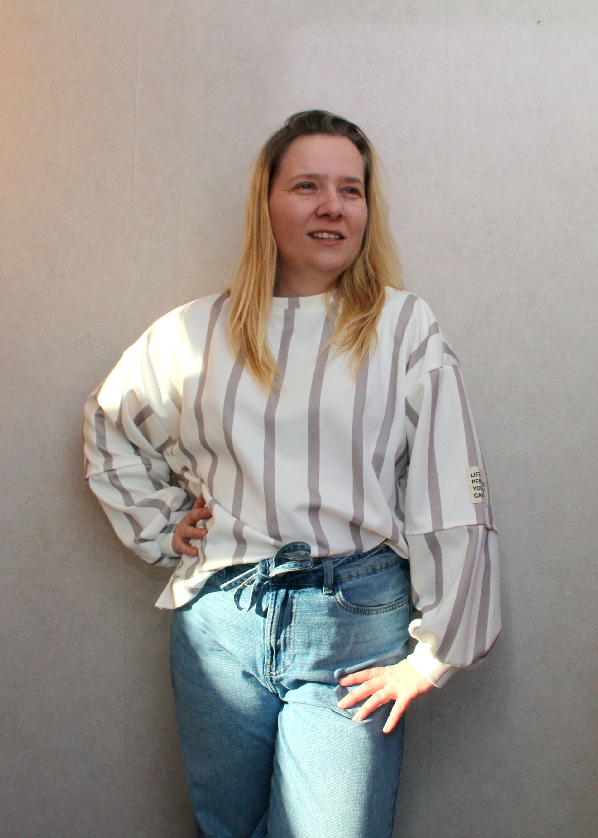 sweater Evi | wit/beige