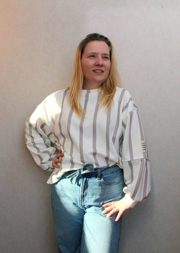 sweater Evi | wit/beige