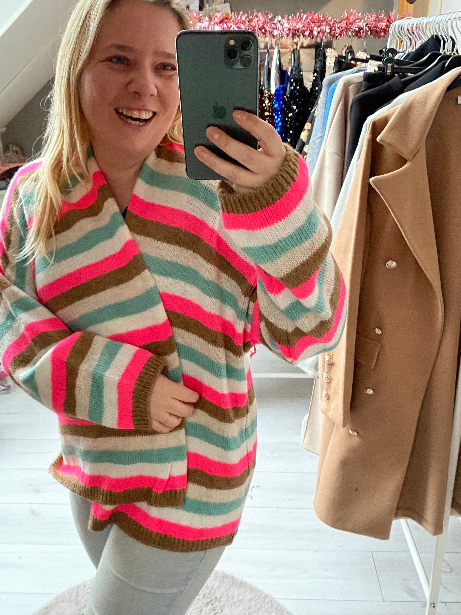 Vest patries roze/bruin