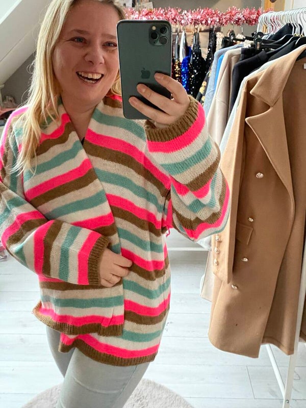 Vest patries roze/bruin