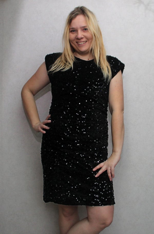 Exclusive Glitter Jurk Zwart