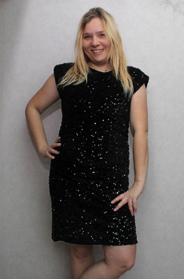 Exclusive glitter jurk zwart