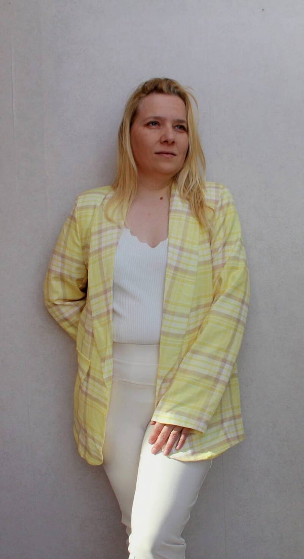 Blazer Bente | ruit geel