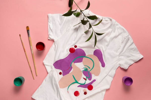Zeefdruk T-shirt  BLOEMEN maat M