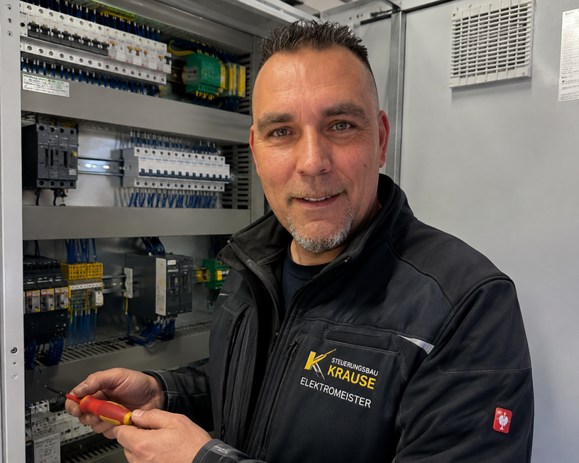 Karsten Krause – Elektromeister bei der Arbeit am Schaltschrank