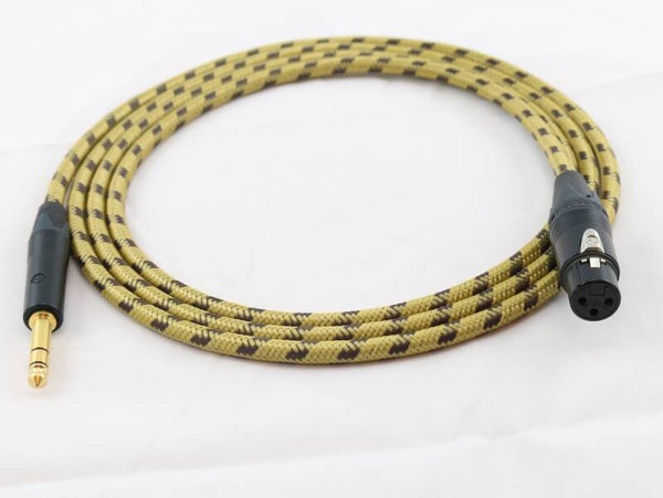 Mikrofonkabel Adapterkabel Neutrik XLR female - Klinke 6,3mm symetrisch Gehäuse in schwarz