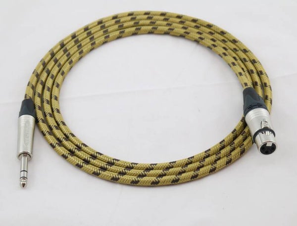 Mikrofonkabel Adapterkabel Neutrik XLR female - Klinke 6,3mm symetrisch Gehäuse in nickel