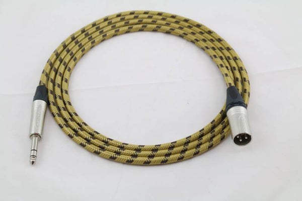 Mikrofonkabel Adapterkabel Neutrik XLR male - Klinke 6,3mm symetrisch Gehäuse in silber