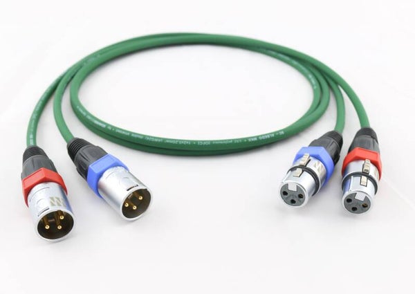 2 x 3,00 Meter NF-Phonokabel XLR Kabel SC-Albedo, 2 x 0,20 mm² Neutrik NC3MX-SOM Codierung rot/blau
