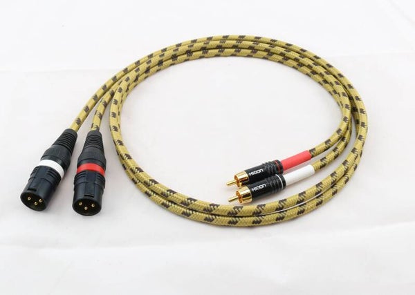 Adapter SC-Classique 0,50mm² Hicon Stecker XLR male auf Cinch schwarz/gelb