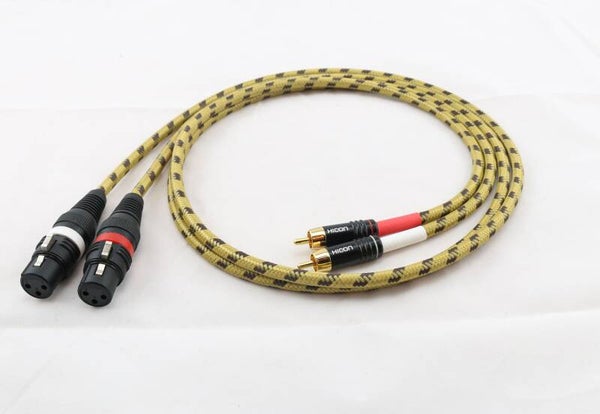 Adapter SC-Classique 0,50mm² Hicon Stecker XLR female auf Cinch schwarz/gelb