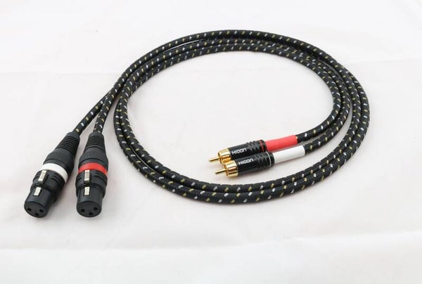 Adapter SC-Classique 0,50mm² Hicon Stecker XLR female auf Cinch schwarz/weiß