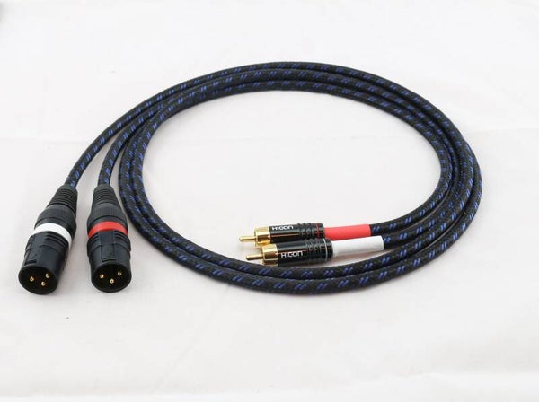 Adapter SC-Classique 0,50mm² Hicon Stecker XLR male auf Cinch schwarz/blau