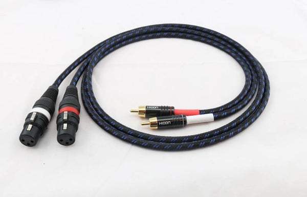 Adapter SC-Classique 0,50mm² Hicon Stecker XLR female auf Cinch schwarz/blau