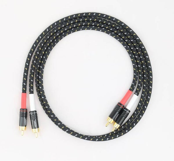 Paar Cinchkabel SC-Classique 0,50 mm² Ø Phono HIFI vintage schwarz/weiß HI-CM06