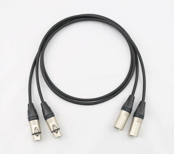 1 Paar XLR Gotham Kabel GAC-4/1 Star Quad Neutrikstecker Kontakt in Silber