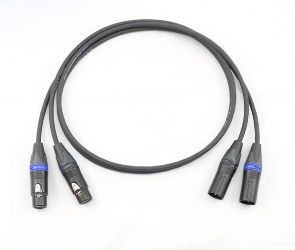 1 Paar Stereo Gotham swiss cable GAC-2 V1 low noise mit XLR Neutrik Codierung schwarz/blau