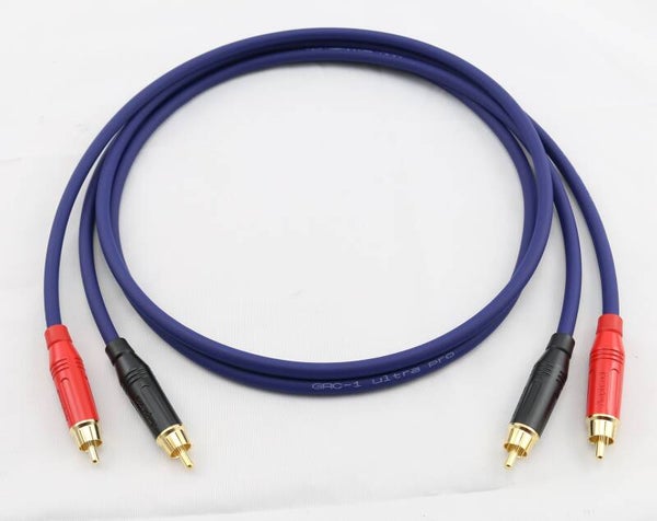 Das "ultimative" Hi-End Phono/Chinch/RCA Kabel von  "Gothamcable"  GAC-1 Ultra pro 10018 Kabelfarbe dunkelblau -  unsymetrisch