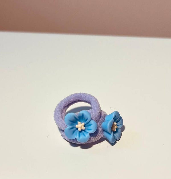 Elastiekjes bloem blauw (vergeet mij nietjes)