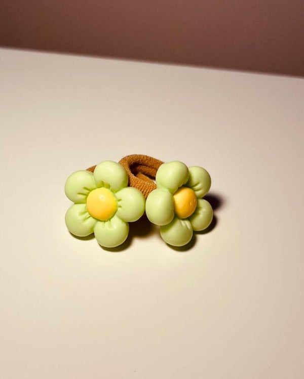 Elastiekjes bloem groen