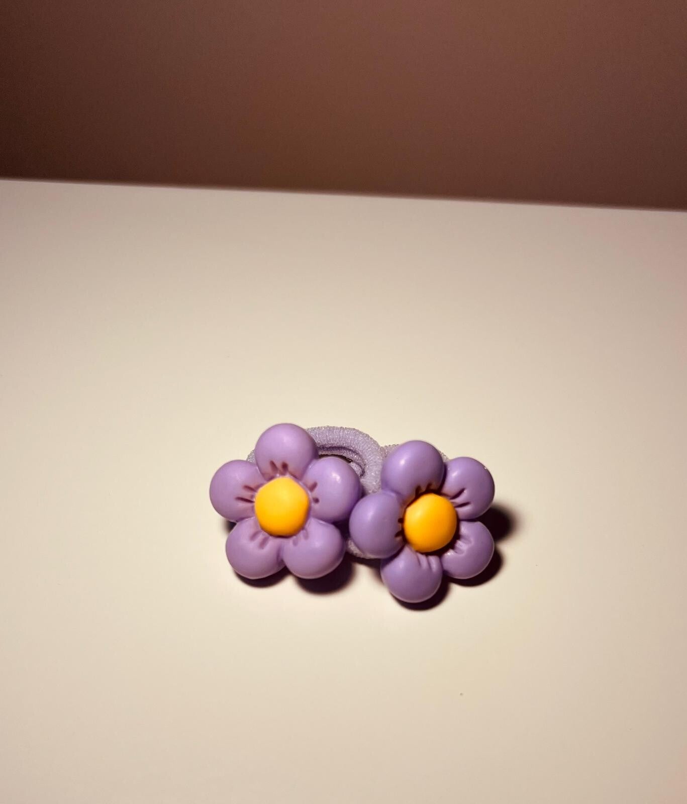 Elastiekjes bloem paars